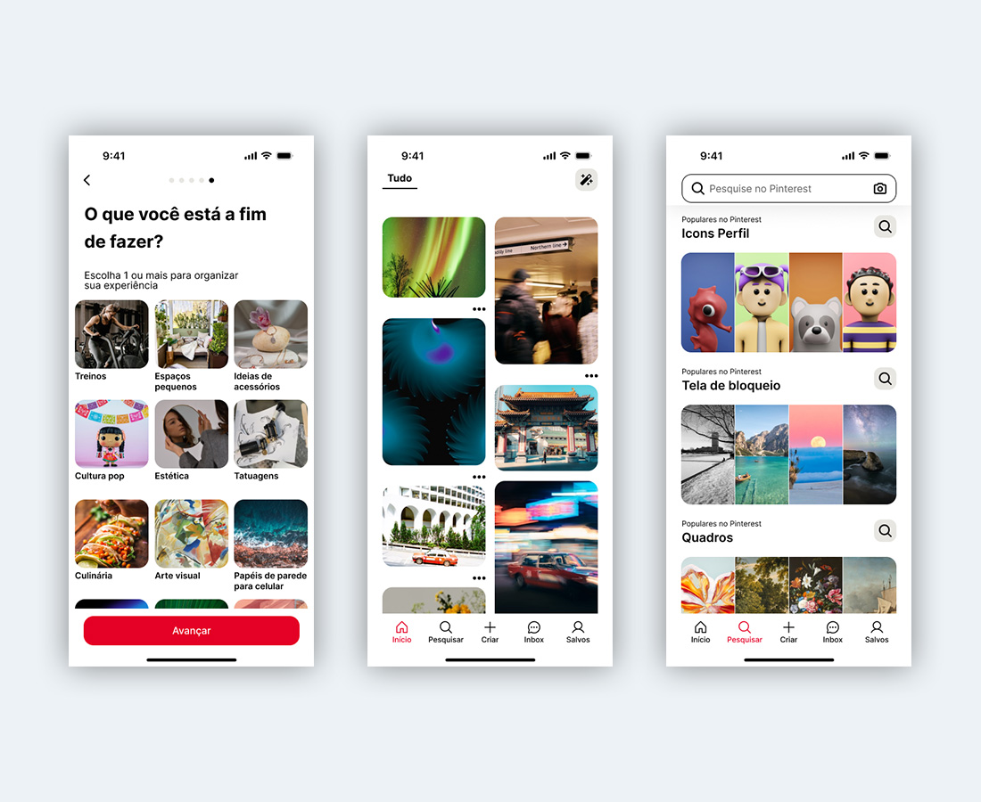Figma Study - Interactive Prototype (Pinterest App)